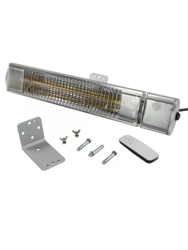 Levante 2.2kW Quartz Patio Heater with Remote Silver